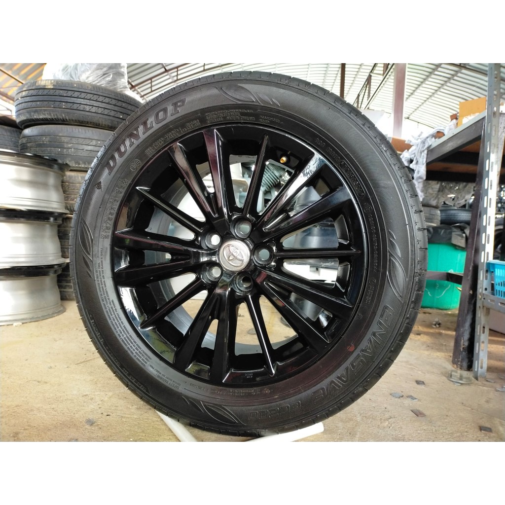 แม็กโตโยต้า ขอบ16 สีอบpowder coat พร้อมยางดันลอป 215 55 16 ปี24 ใส่ altis เซียนต้า veloz yaris cours