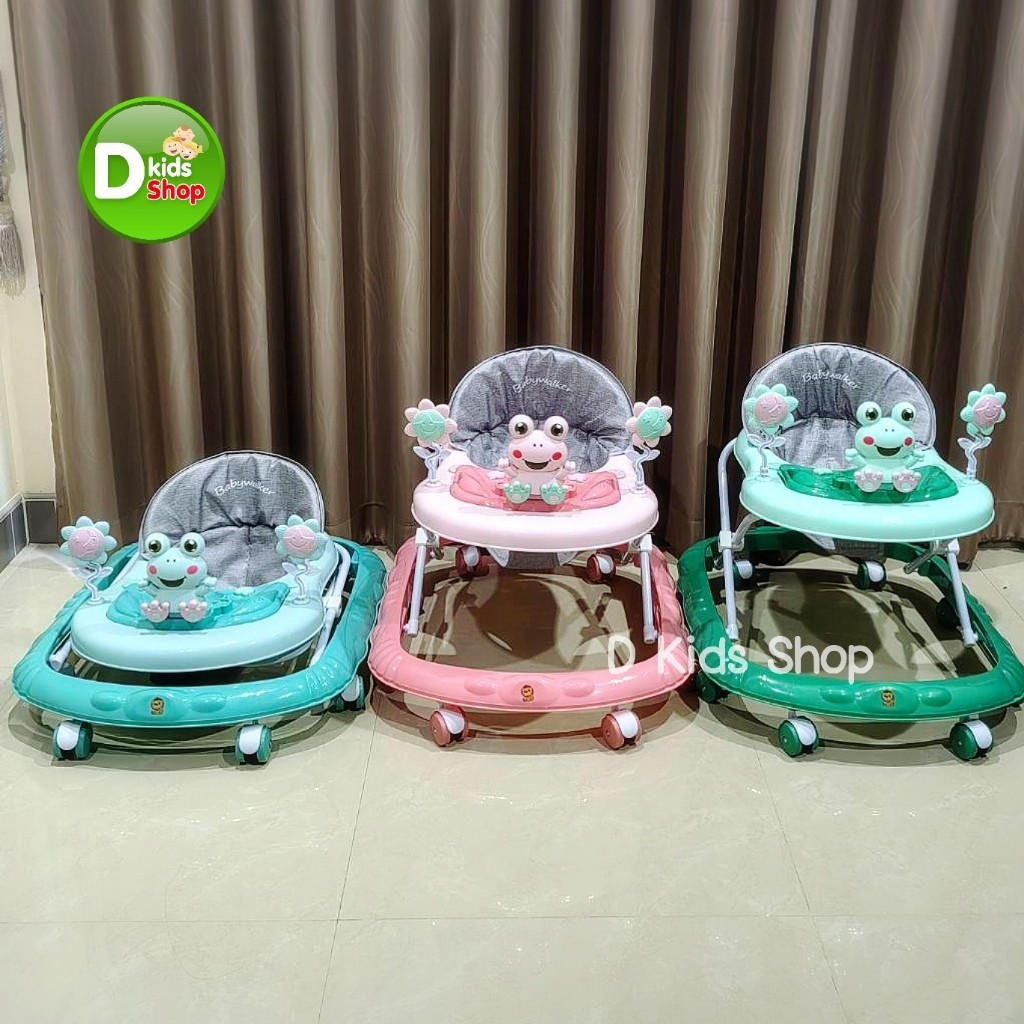 New รถเด็กหัดเดิน รถกลม รถหัดเดินเจ้ากบน้อย ปรับระดับได้ มีเสียงดนตรี No.5035
