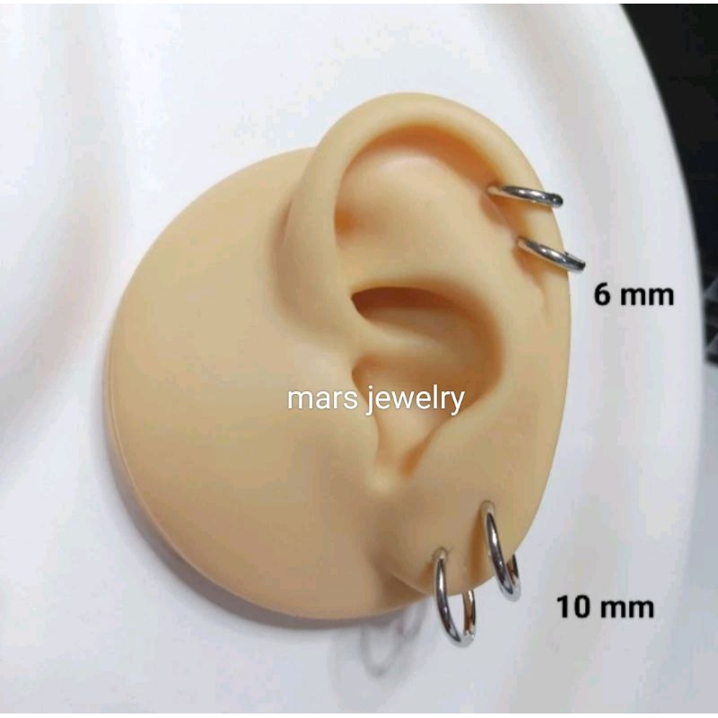 🔥ต่างหูห่วงสแตนเลส หนา 1.6 mm.ความกว้างเล็กสุด 6 mm. (ราคา 1 คู่ )​.