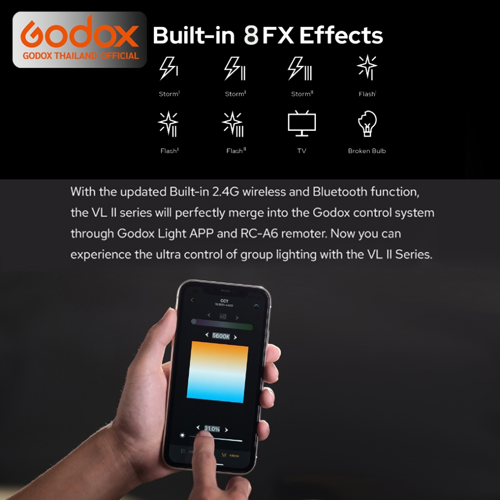 Godox LED VL300II 320W 5600K - Bowen Mount - รับประกันศูนย์ Godox Thailand 3ปี