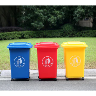 ถังขยะพลาสติกHDPE 30L 50L แบบมีฝาปิด มีล้อ คุณภาพดี ทนทาน ขนาดพอเหมาะ ใส่ถุงขยะขนาด 24×28 นิ้ว