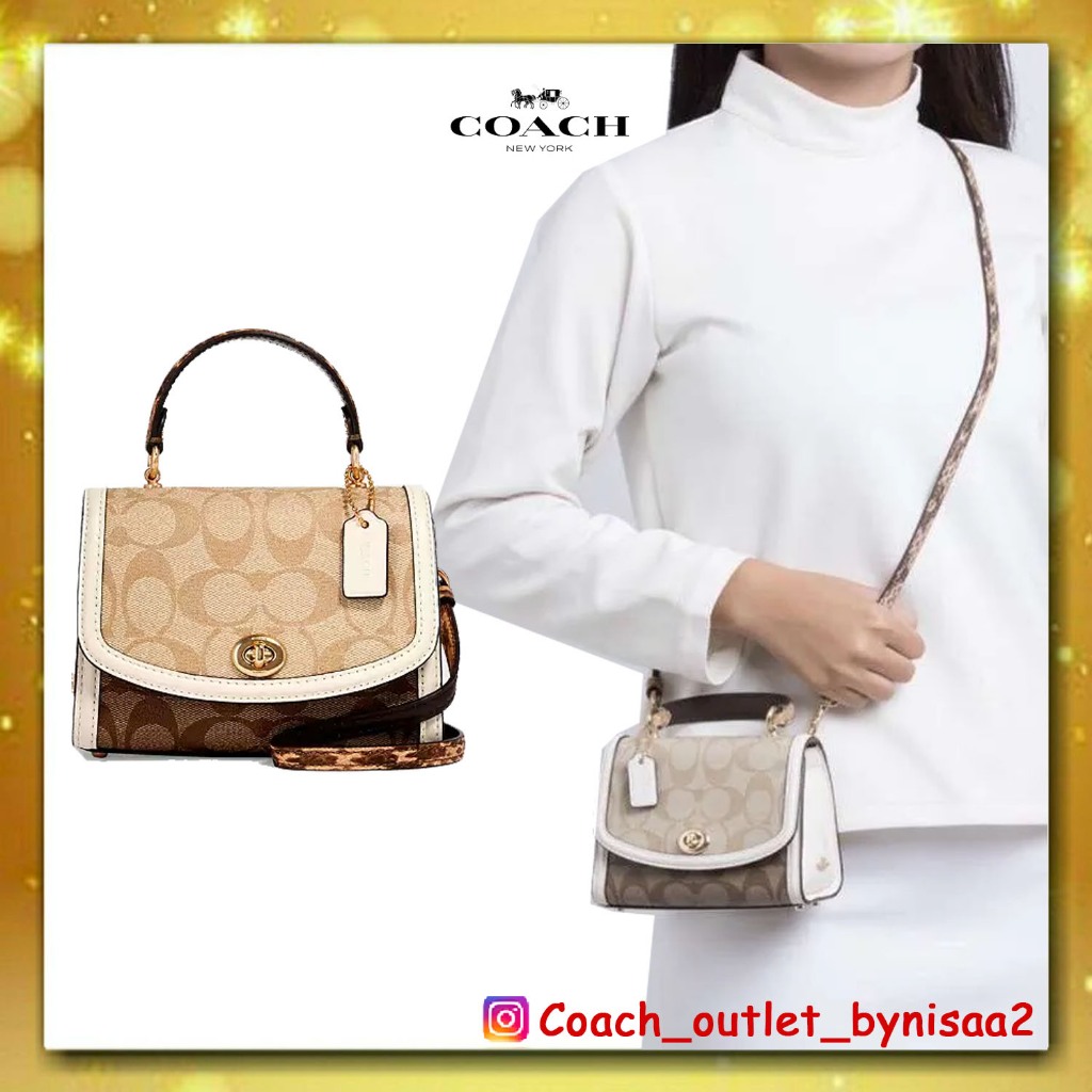 COACH MICRO TILLY TOP HANDLE IN BLOCKED SIGNATURE CANVAS COACH3079