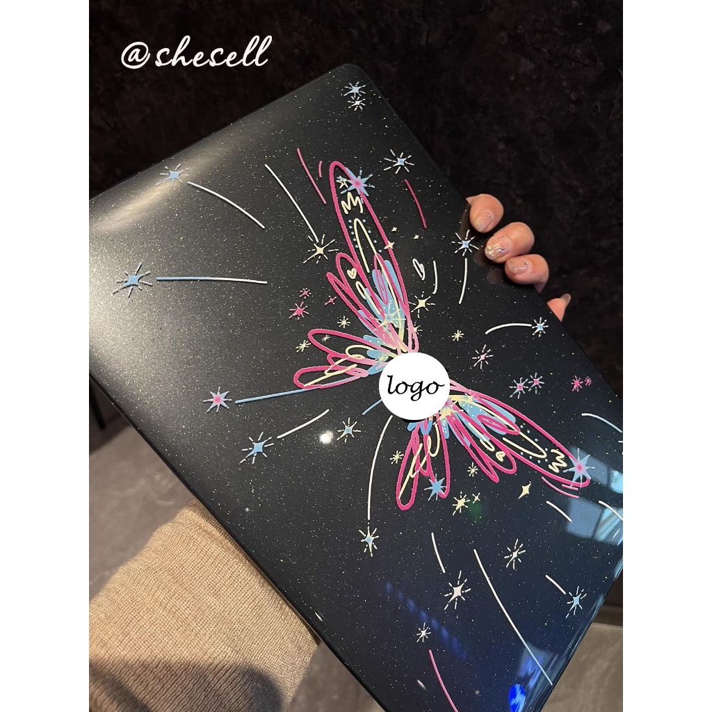 Shesell พร้อมส่ง✨สำหรับMacbook กันรอย(Glitter) ผีเสื้อหลากสี Air13/15 A3241/A3240 เคส A2338/A2681