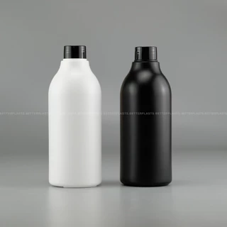 ขวดฟ๊อกกี้ 500 ml. คอ28 สีขาว/ดำ (PE ทรงกลม)