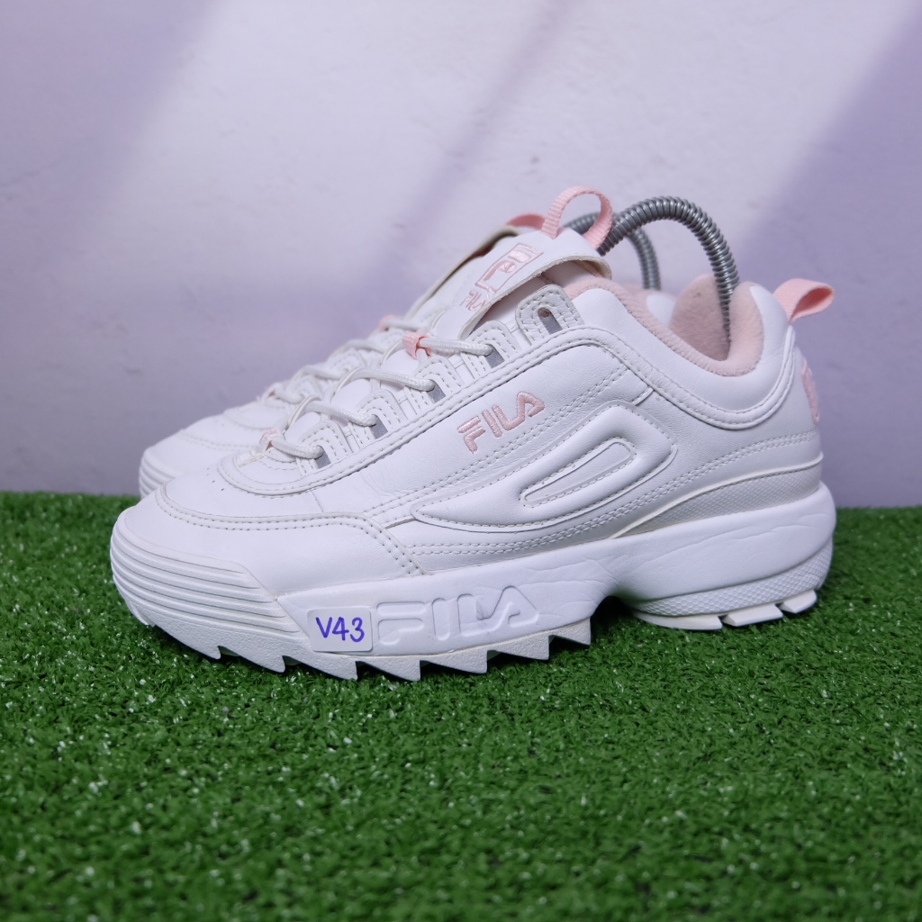 (38/24 cm) Fila Disruptor สภาพสวยๆใหม่ๆ ฟีล่ามือ2ของแท้💯 รองเท้าผ้าใบเกาหลีผู้หญิง