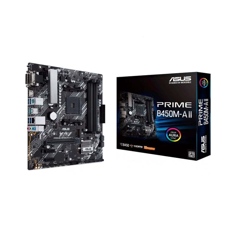 เมนบอร์ด ASUS PRIME B450M-A II สำหรับ AMD Ryzen