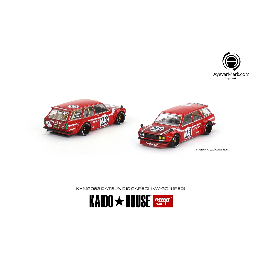 Kaido House Datsun 510 Wagon CARBON FIBER V2 KHMG063 Red (1:64)