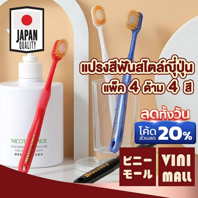 (มีคูปองส่วนลด 20%) VINIMALL H17 แปรงสีฟันแบบแพ็ค แปรงสีฟันสำหรับผู้ใหญ่ ขนแปรงนุ่ม ปกป้องดูแลเหงือกและฟัน สินค้าขายดีVX