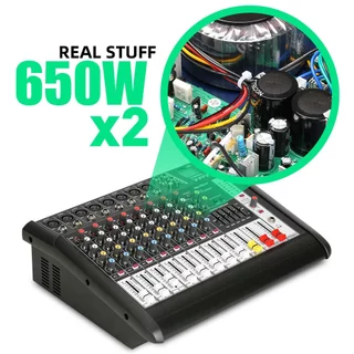 Newbaxs PMX802D มิกเซอร์ 650W high Power Amplifier 2 ไมโครโฟนไร้สายในตัว 3-in-1 DSP Effect บลูทูธ/USB/MP3
