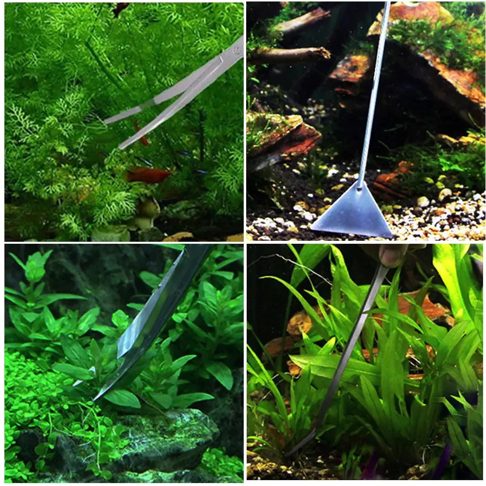 coralcoveshop ฟอเซป อุปกรณ์จัดตู้ไม้น้ำ สแตนเลส กรรไกร เครื่องมือดูแลตู้ปลา Aquarium Cleaning Set thumbnail 10
