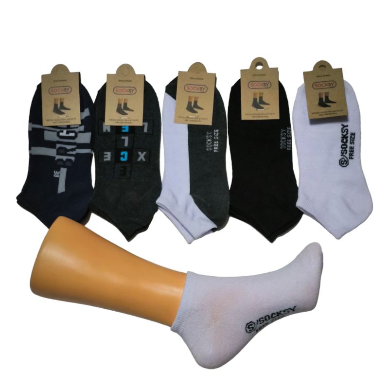 ถุงเท้าข้อสั้น(ตาตุ่มpj) socksy ขนาดฟรีไซส์ ถุงเท้าคุณภาพดี เนื้อนุ่ม (แพ็ค 5/10คู่) ราคา ถูกที่สุด ดีลบีเคเค