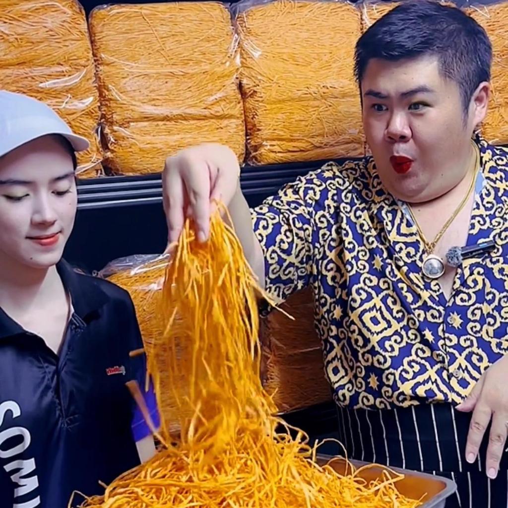 [1กิโล] ปลาเส้น เกรดA5 เนื้อปลา80% ปลาเส้น สะอาด อร่อย เคี้ยวเพลิน เน้นเนื้อปลา รสบาร์บีคิว - 1