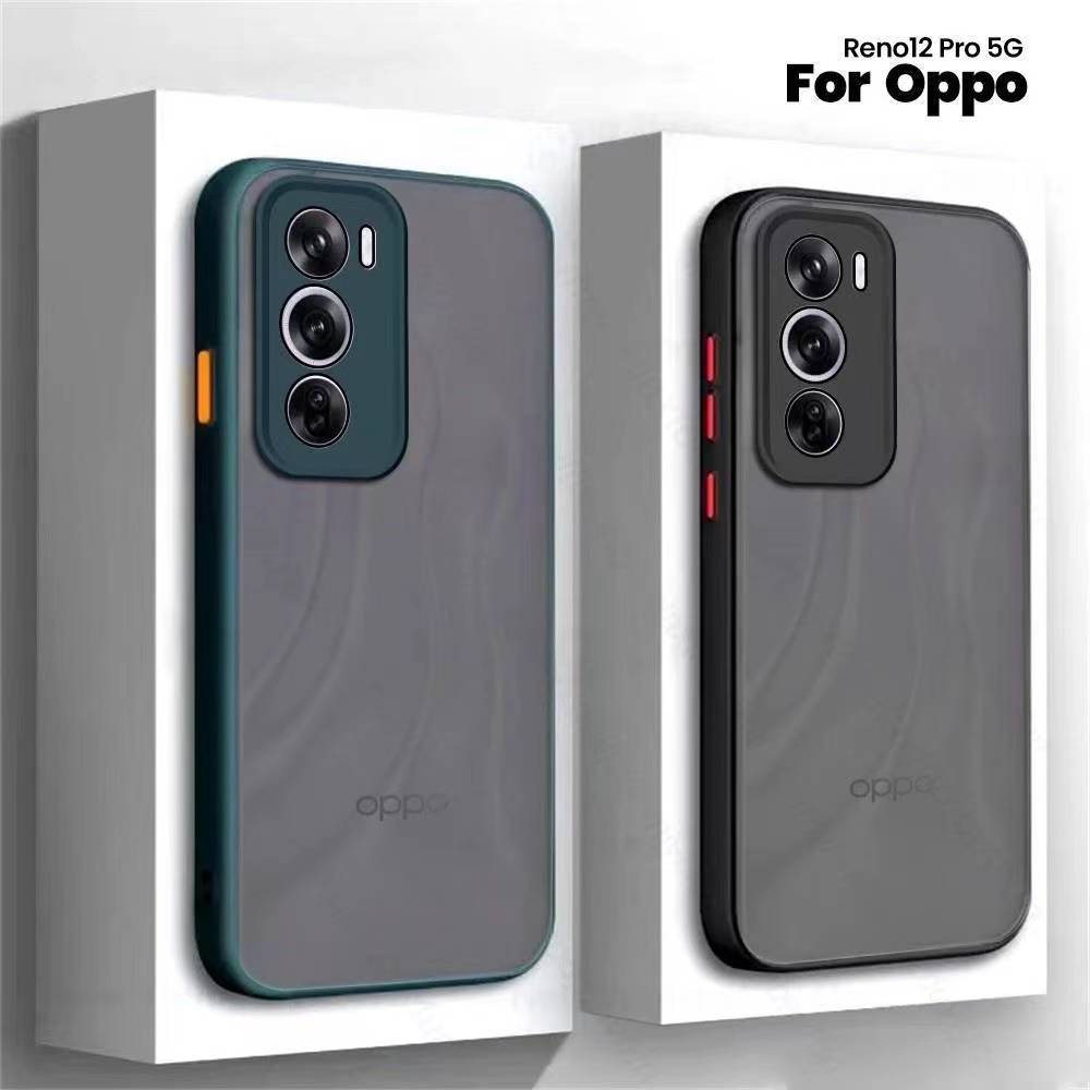 OPPO A5 5G/OPPO A3 Pro 5G/Reno 12F 5Gตรงรุ่น(ส่งในไทย)เคสขอบนิ่มหลังแข็งขุ่นแบบคลุมกล้องOPPO Reno12 5G/Reno 12 Pro 5G