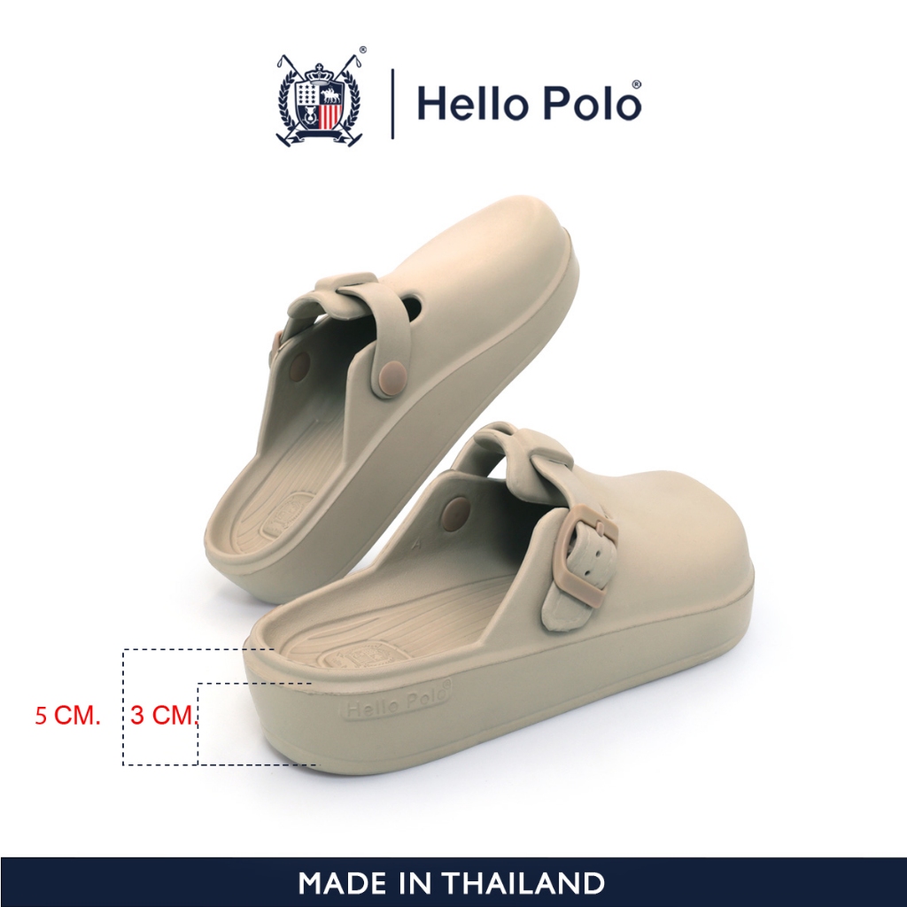 Hello Polo แฟชั่นฤดูร้อนสำหรับผู้  ผู้หญิง รองเท้าแตะกันลื่น, เบาสบาย ทนต่อการสึกหรอ เหมาะสำหรับทุกฤดูกาล  HP8036
