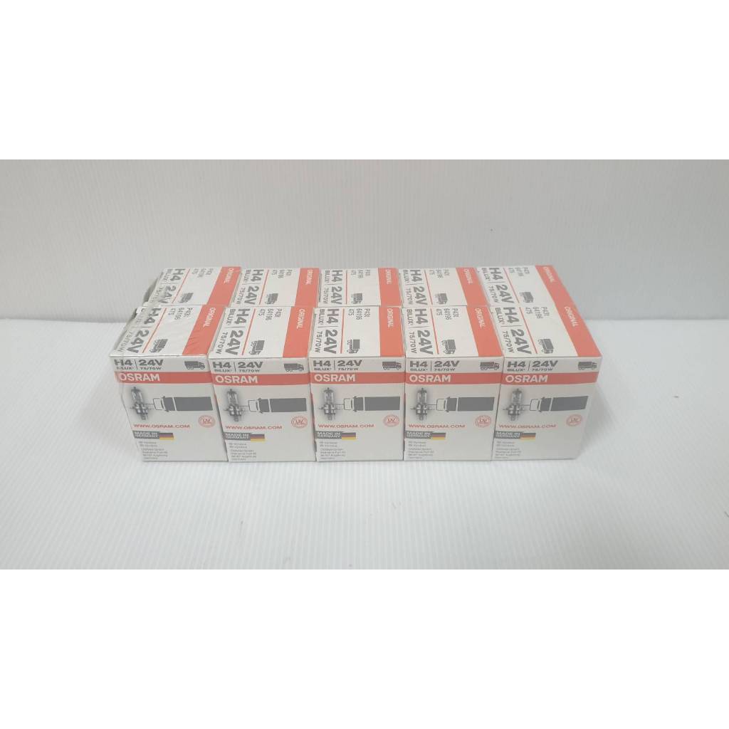 หลอดไฟหน้า H4 24V 75/70W ยี่ห้อ OSRAM เบอร์ 64196 **MADE IN GERMANY** (ราคาต่อ 10 หลอด)