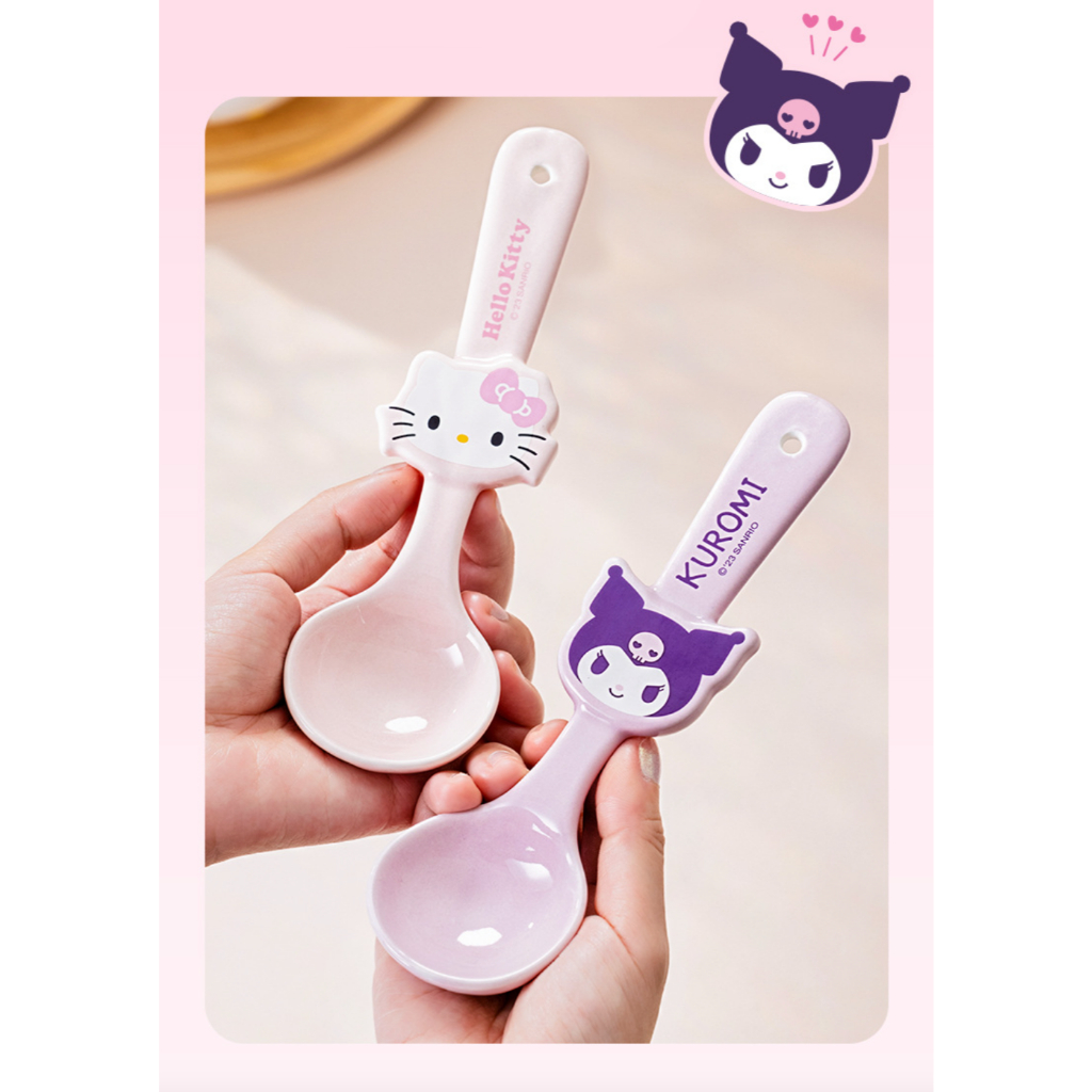 พร้อมส่ง ช้อนเซรามิค Sanrio ลิขสิทธิ์แท้ ลายการ์ตูน รูปที่ 5