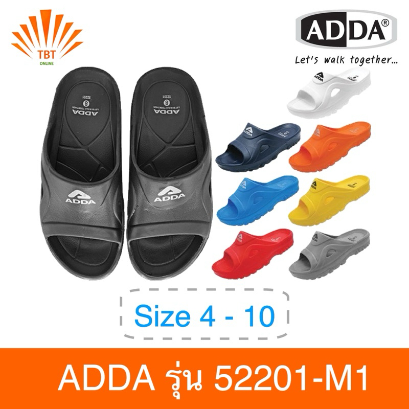 ADDA รองเท้าแตะลำลองแบบสวม รุ่น 52201-M1 (ไซส์ 4-10)