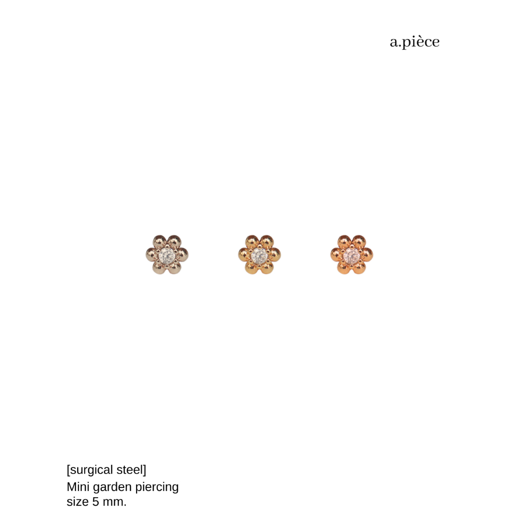 A.piece จิวแสตนเลส  [surgical steel] Mini garden piercing (ราคาต่อข้าง)