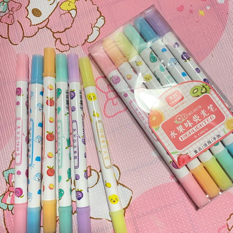 ปากกาไฮไลท์สองหัว(ผลไม้ ) พร้อมส่ง
