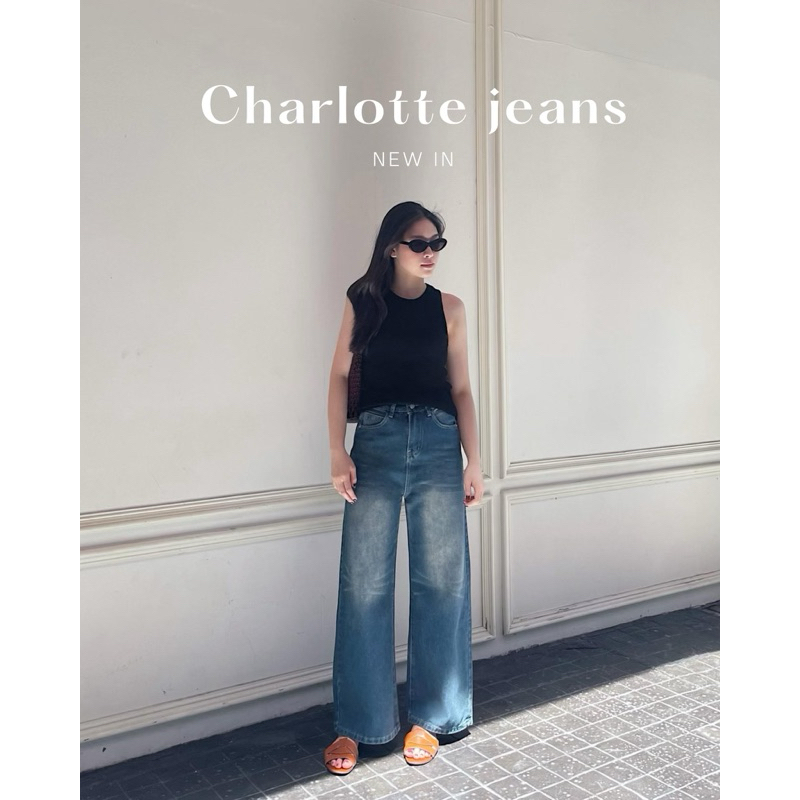 PS.KLOSET | CHARLOTTE JEANS กางเกงยีนส์กระบอกใหญ่