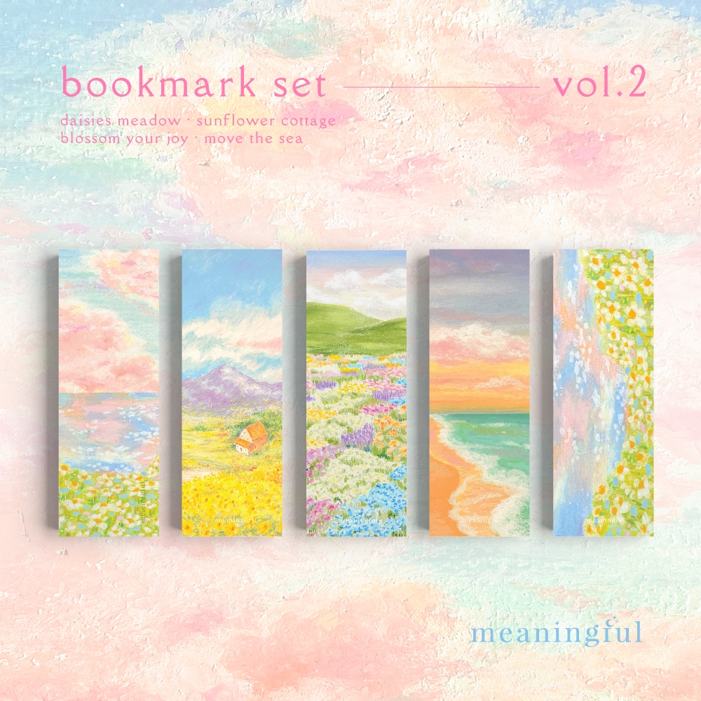 Bookmark set vol.2 ที่คั่นหนังสือ เซต 5 ชิ้น | Meaningful painting bookmark