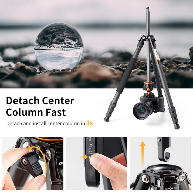 ขาตั้งกล้อง K&F A254C4+BH-35L Carbon Fiber Travel Tripod (KF09.098)