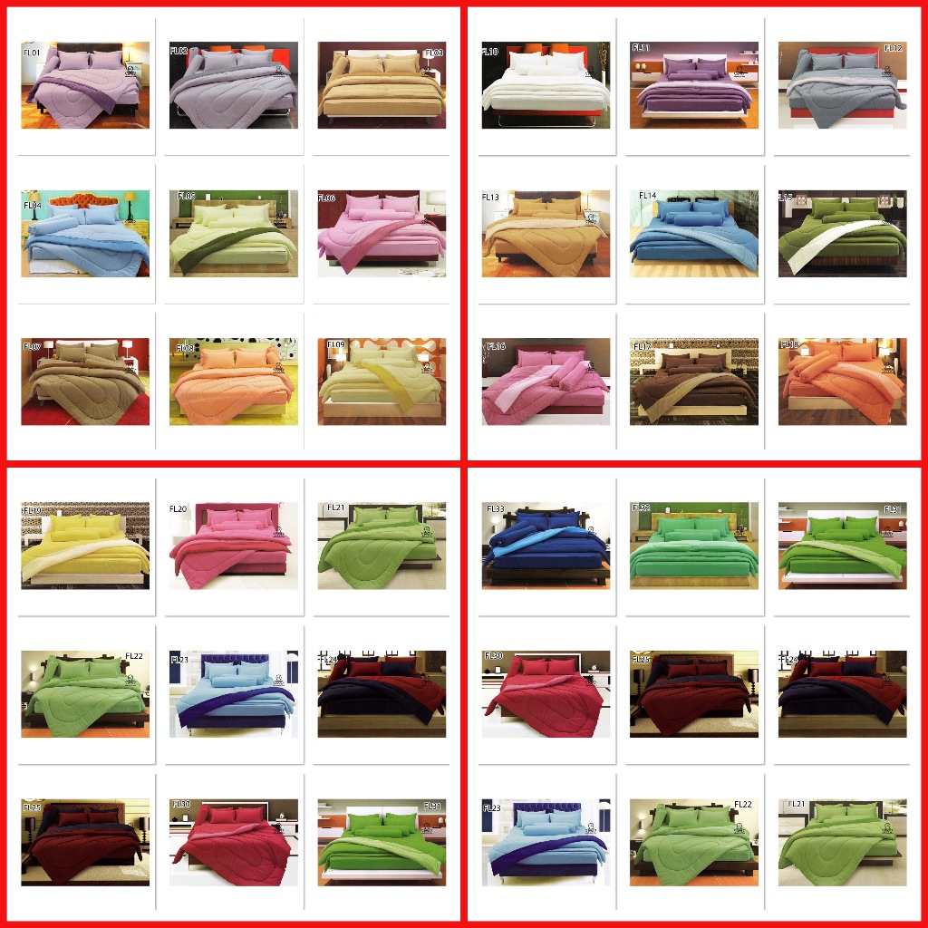 [สีเยอะมาก] Fair Lady [ครบชุดรวมนวม] ผ้าปูที่นอน+รวมผ้านวม 3.5/5/6 ฟุต สีพื้น [15 สี] P.2
