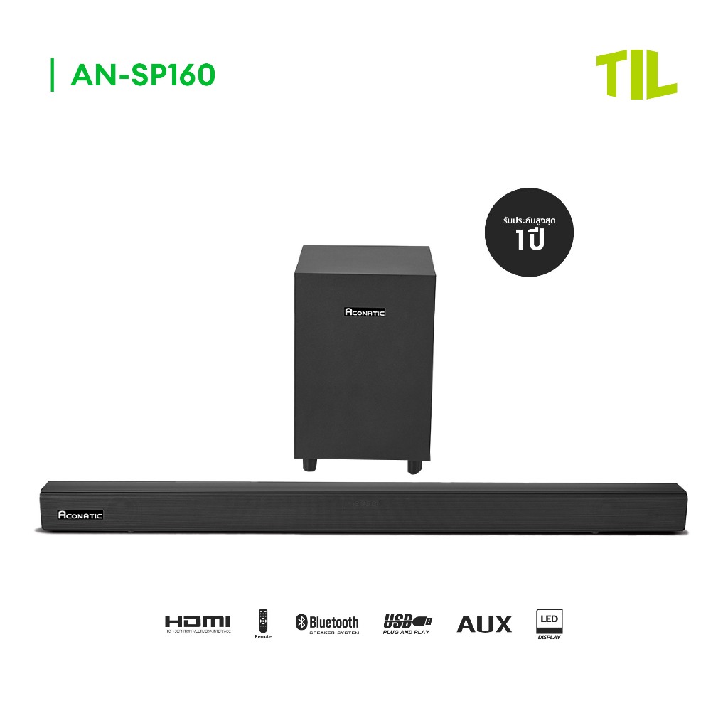 Aconatic Sound Bar พลังเสียง 80W รองรับ Bluetooth 5.0 รุ่น AN-SP160 (รับประกัน 1 ปี)