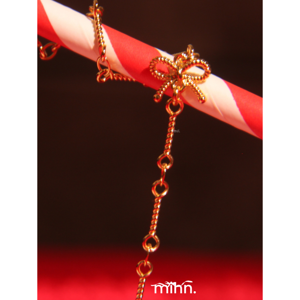 mihn. - Triple Ribbon Necklace สร้อยจี้โบว์