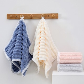 MJR-01 【ขนาด35x75ซม.】ผ้าเช็ดตัว ผ้าขนลายคลื่น ผ้าขนหนู สำหรับเช็ดผม ผืนเล็ก ไม่ใช่ผืนใหญ่ สีพื้น