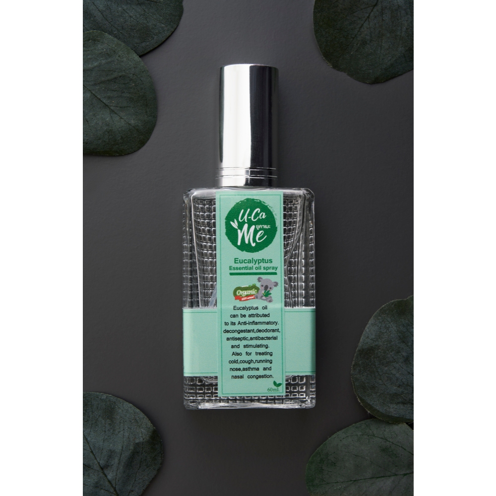 ucame สเปรย์สมุนไพร สเปรย์สมุนไพรปรับอากาศ สเปรย์ดับกลิ่น สเปรย์ยูคาลิปตัส Organic Ucame 60 ml.