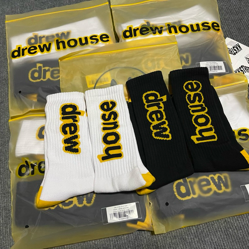 Drew House Socks 2pk - Black/White (ของแท้💯)