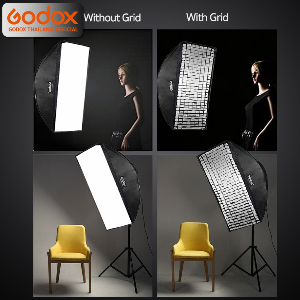 Godox Softbox SB-FW 22*90 cm. Quad Assemble Softbox With Grid ( Bowen Mount )