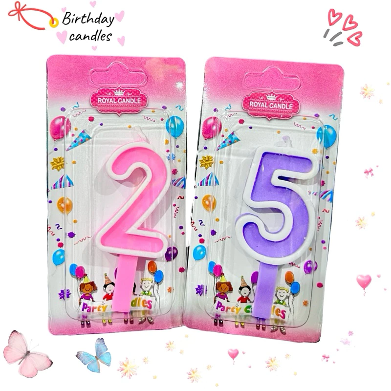 Number Candle เทียนตัวเลข สีพาสเทล 1 แพ็คบรรจุ 10 ชิ้น/เลข