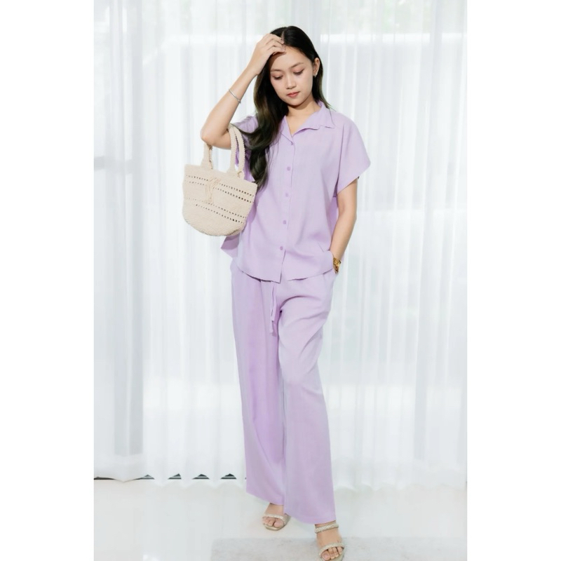 John Merry - ชุดลินิน ชุดเสื้อ กางขายาวผ้าลินิน ใส่สบาย ไม่ร้อน John Merry Linen-Cotton Blend Shirt 