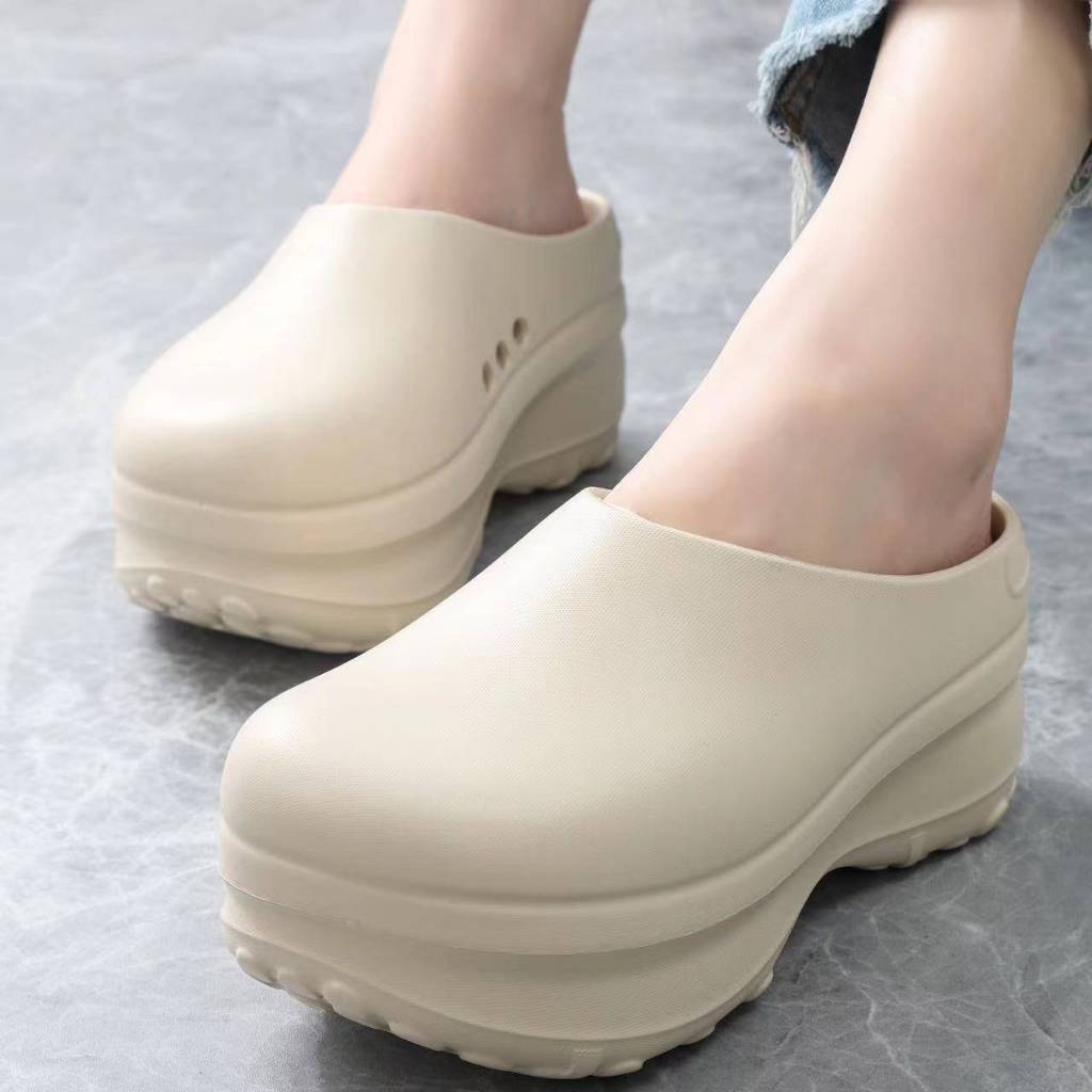 nice 2 feet u พร้อมส่งจากไทย NEW233 รองเท้าแตะหัวโตเปิดส้น พื้นสูง6cmพื้นนุ่มใส่สบาย รองเท้าแฟชั่นสำหรับผู้หญิง