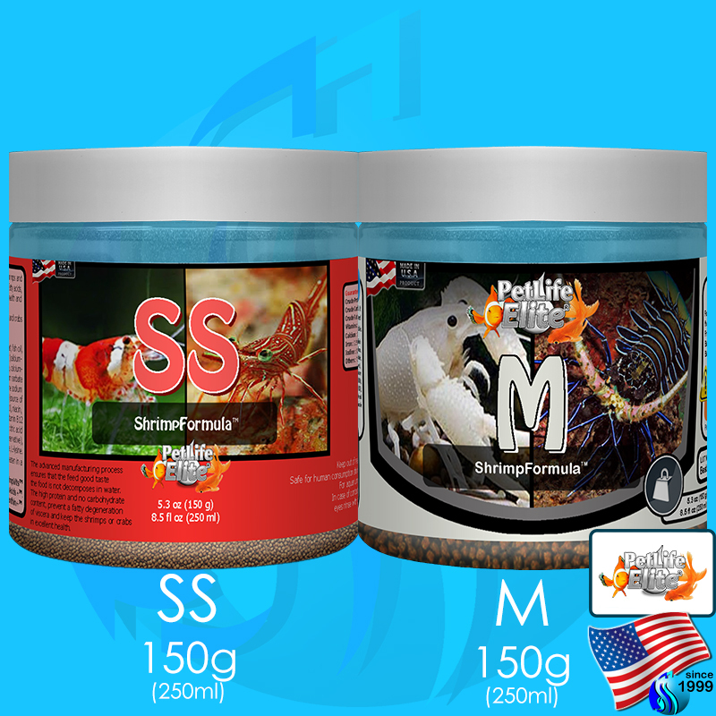 PetLifeElite ShrimpFormula SS/M 150g อาหารกุ้ง ปู เร่งโต ปลอดภัยกับกุ้งปูบริโภค shrimp food crab foo