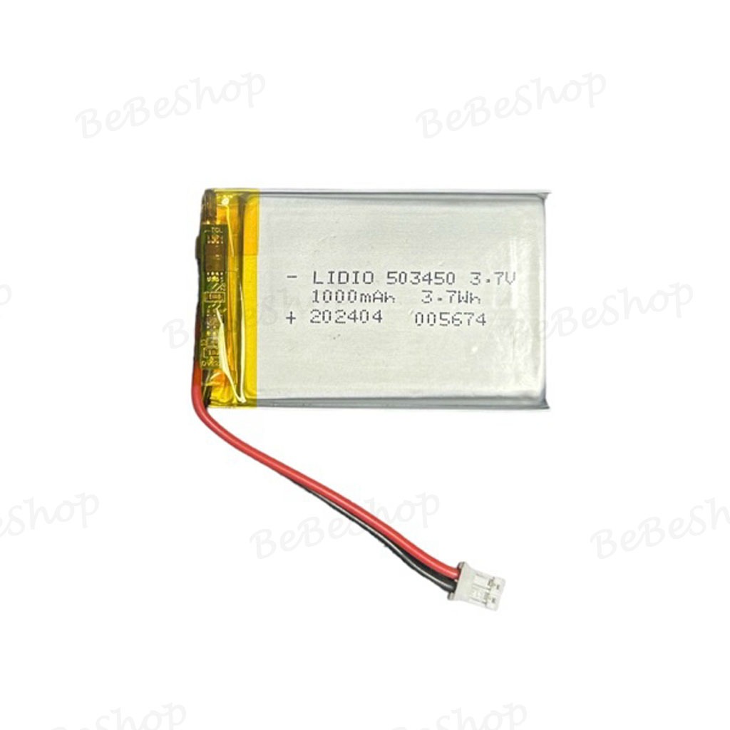503450 523450 ไม่เข้าหัว แบตเตอรี่ 3.7v 1000mAh mp3 mp4 แบบ 2 สาย