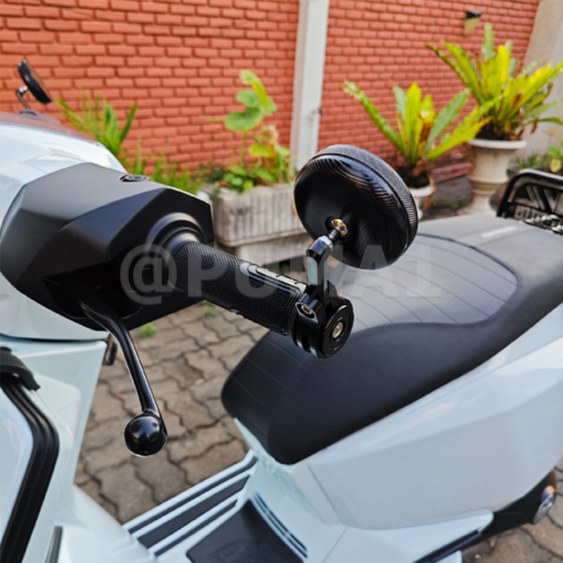 ฮิต!!! กระจกปลายแฮนด์ R-Mini สำหรับ Lambretta & Vespa สปอร์ต ดีไซน์สวย งาน CNC คุณภาพ แข็งแรงทนทาน : Pocenti Scooters