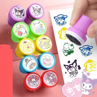 ชุดแสตมป์การ์ด Sanrio, เหรียญเด็กน่ารัก, แสตมป์การ์ตูนสําหรับเด็ก, ของขวัญเครื่องเขียนโบรชัวร์