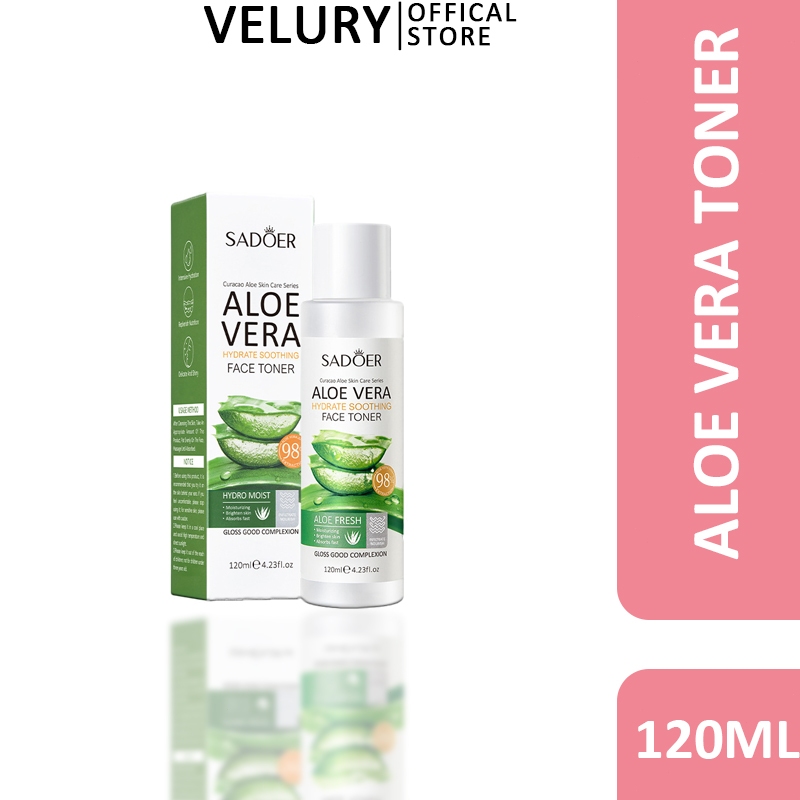 SADOER Aloe Vera Toner ให้ความชุ่มชื้นและหดตัวรูขุมขนโทนเนอร์ว่านหางจระเข้ 120ml