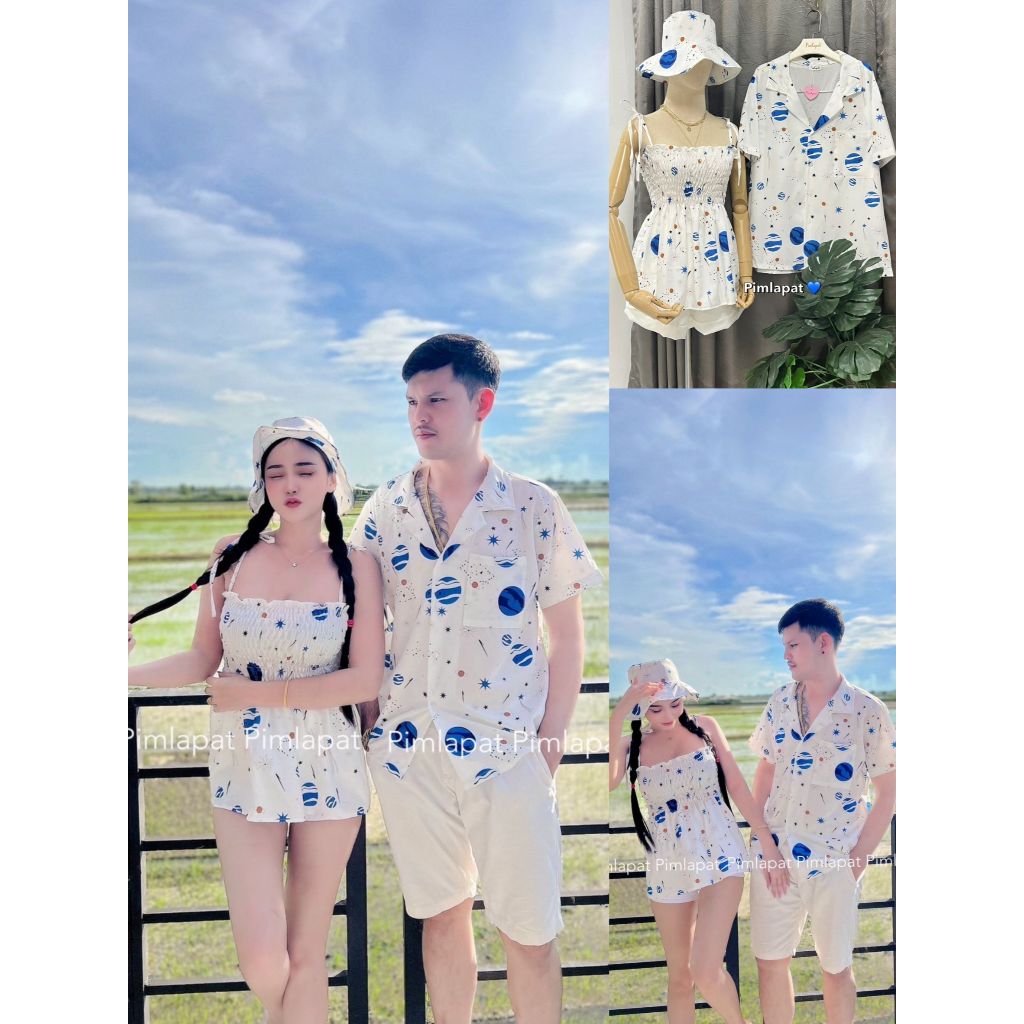 【PIMLAPAT】 PLP 047 ชุดคู่กับแฟน ได้ทั้ง3ชิ้น 📍1ลายตาม 🏷️งานป้าย Pimlapat #เสื้อคู่รัก #เสื้อคู่แฟน