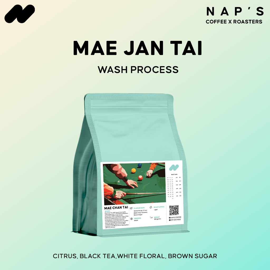 Naps Coffee Roasters เมล็ดกาแฟคั่วอ่อนแม่จันใต้ - Wash 100-200G