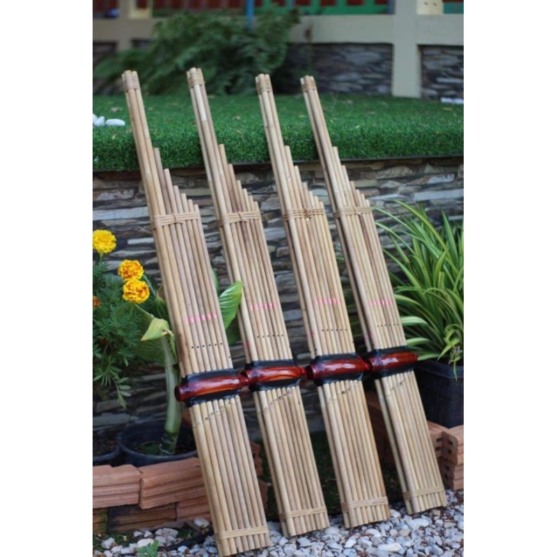 แคน8ลิ้นทองคู่เสียงAmขนาดใหญ่ตามมาตรฐานยาว98ซม. เสียงดีเป่าง่าย