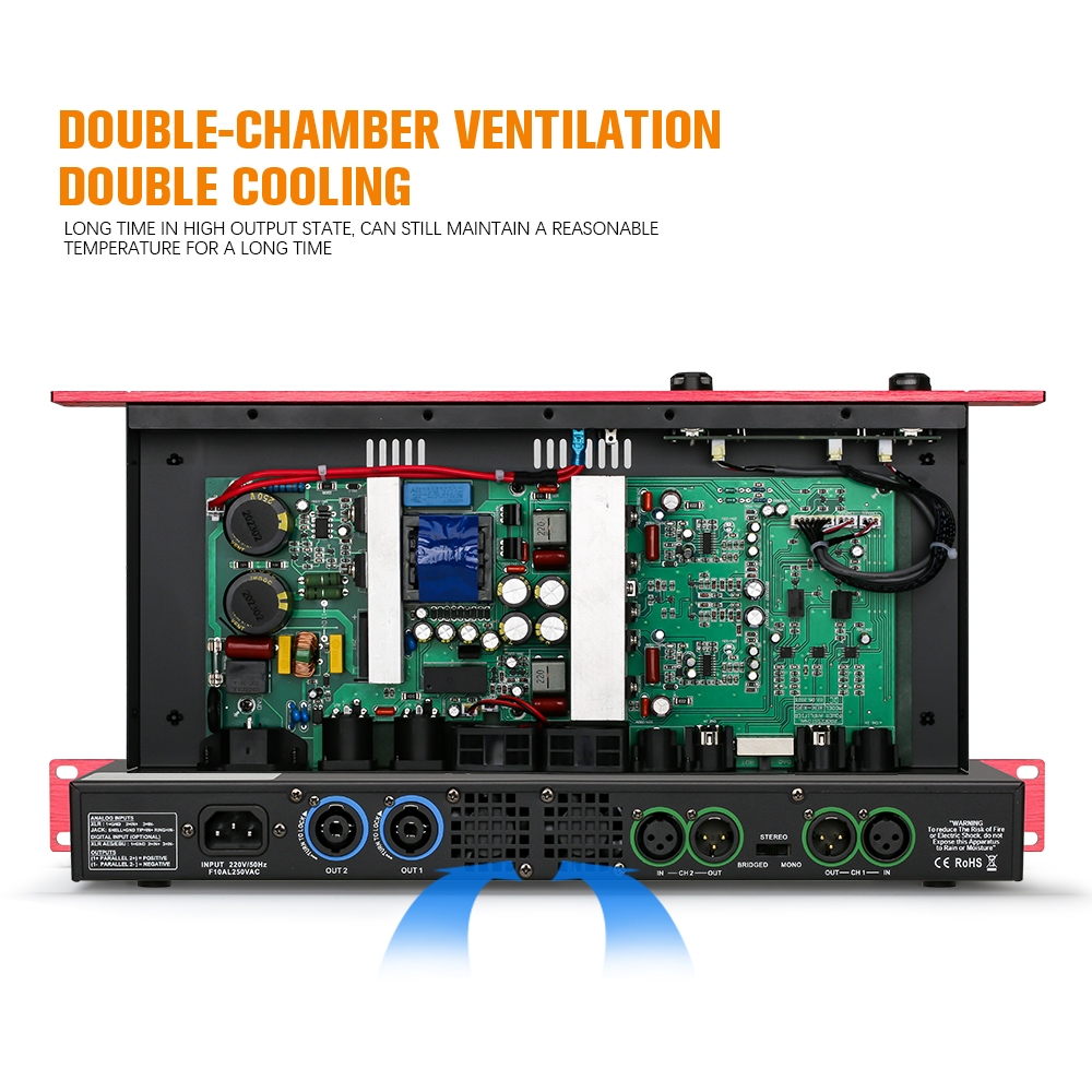NEW BAXS เครื่องขยายเสียงภายในบ้านคลาส D 550W*2 รุ่น XM-200 แบบบางพิเศษ สามารถเชื่อมต่อเครื่องขยายเสียงระดับมืออาชีพได้