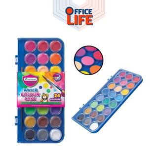 Master Art (มาสเตอร์อาร์ต ) สีน้ำ สีน้ำก้อน 24 สี กล่องพลาสต…