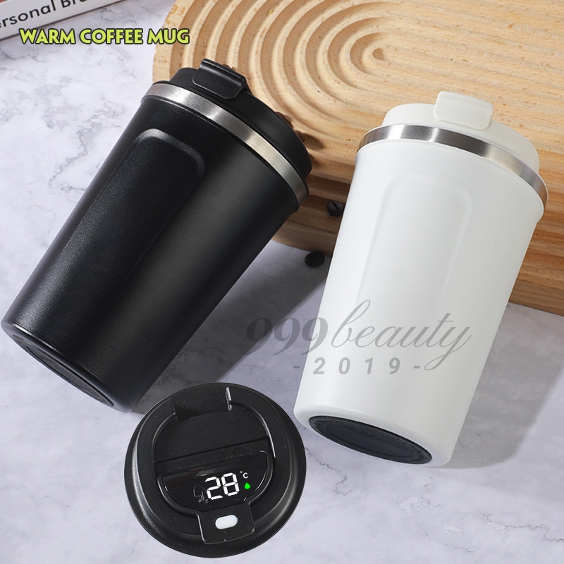 แก้วกาแฟอัจฉริยะ มีฉนวนกันความร้อน ขนาด 500 มล แบบพกพา หม้ออุ่น ถ้วยกาแฟ หน้าจอ LED B0136