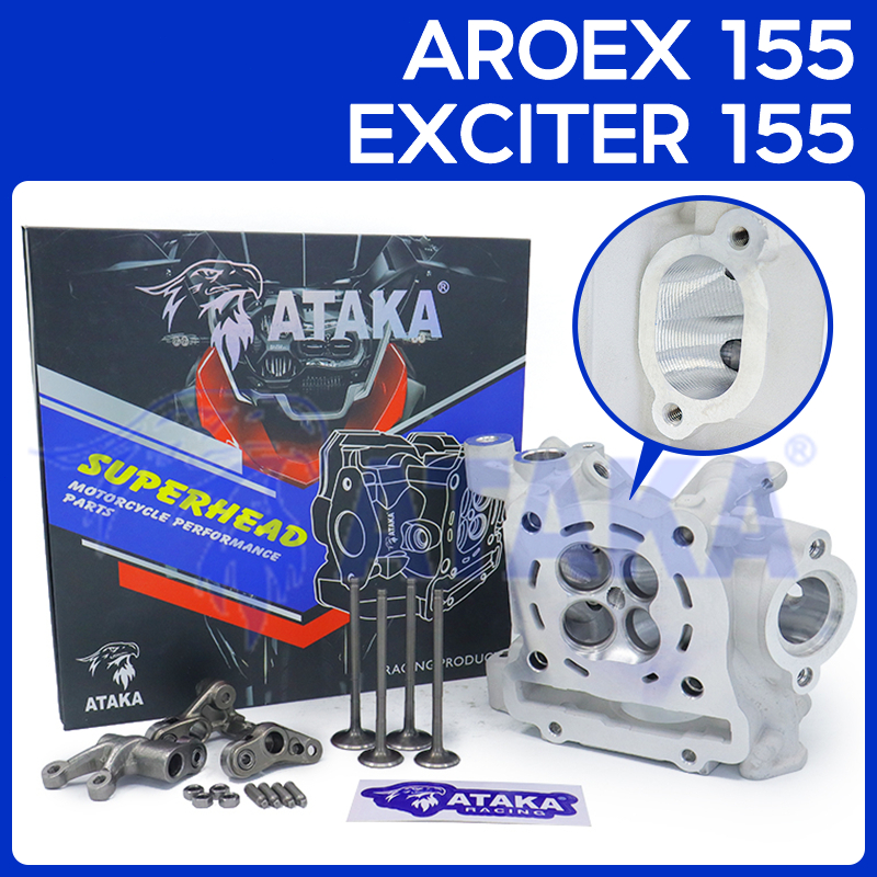 ATAKA ฝาสูบวาล์วโต SEAWAVE ลายคลื่น CNC สำหรับ YAMAHA NMAX EXCITER155VVA AEROX155 ฝาสูบ อุปกรณ์ครบตามภาพ สำหรับ สำหร