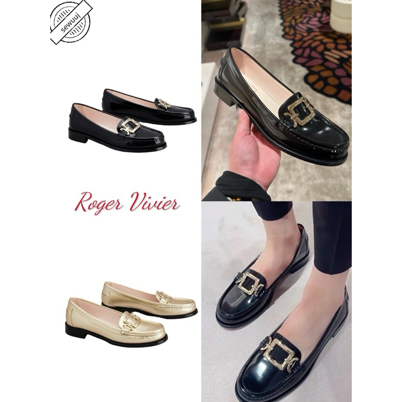 รองเท้าโลฟเฟอร์แบบสวมหัวเข็มขัดโลหะของ Roger Vivier Morsetto ของแท้