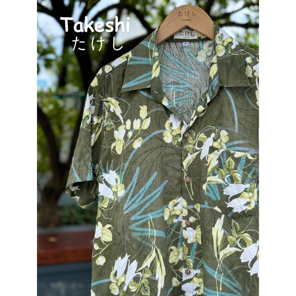 เสื้อเชิ้ตแขนสั้นลายดอก takeshi
